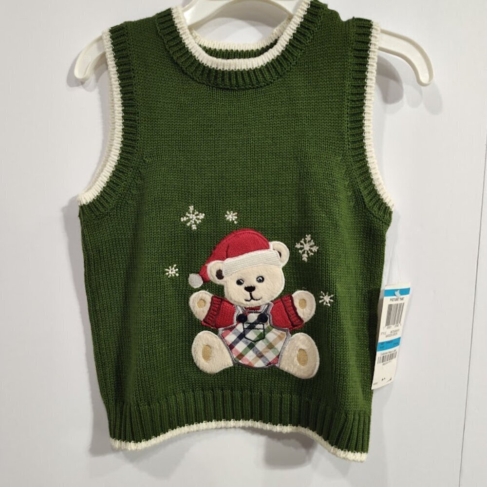 Greendog Y2K Christmas Sweater Vest Boy's 24 Months 100% Cotton NWT - Picture 6 of 10